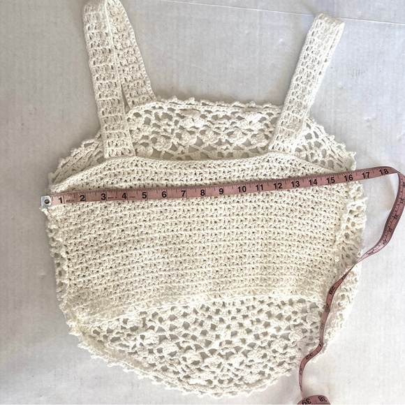 Rebecca Taylor “Crochet Doily” white moonstone  open knit tank top Size … - Picture 8 of 15